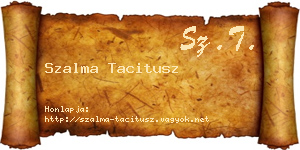 Szalma Tacitusz névjegykártya